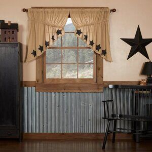 New Star burlap Country Window Swag